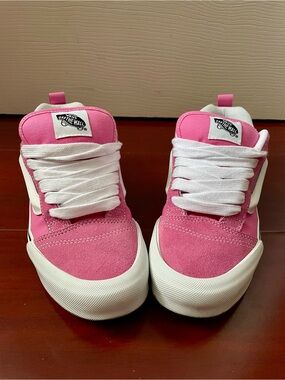 Vans Knu Skool Pink and White Skate Sneakers